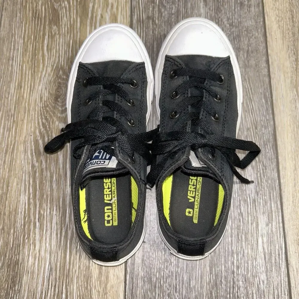 Converse Chuck Taylor II OX Low Top Youth US Size 1 Black Skate Shoes 150149C
